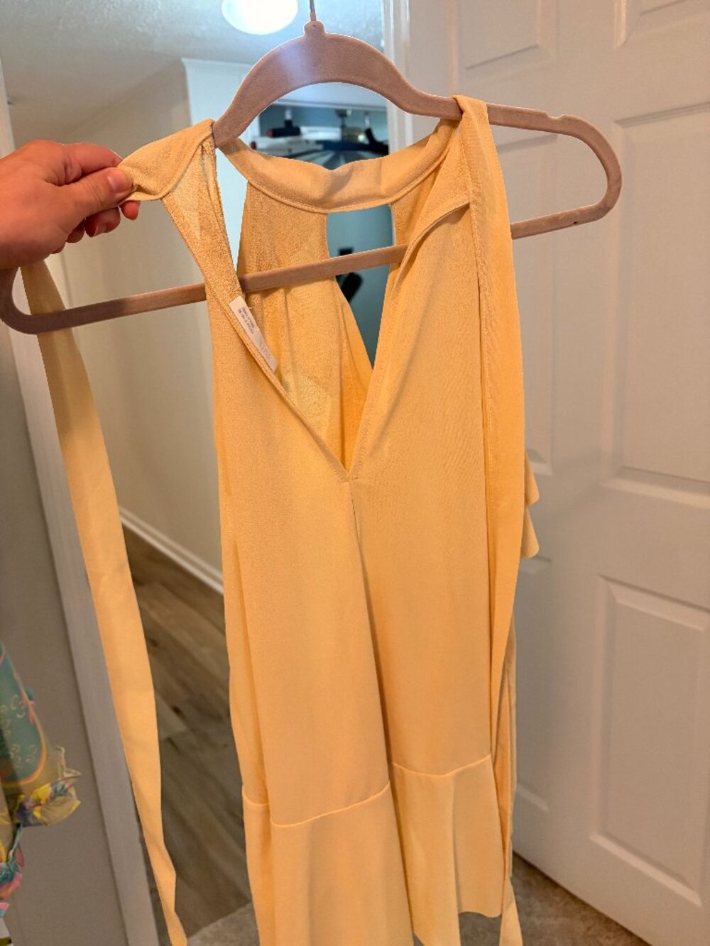 Zara Ruffle Yellow Halter Tank Top - Picture 4 of 6